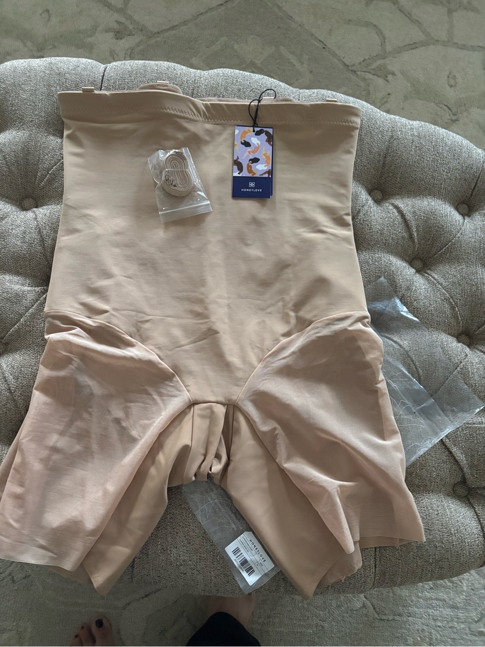 Honeylove High-Waist Shaper Shorts in Beige